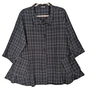 Moonlight Y&S Fashion Design Art to Wear Window Pane Swing Top Black White